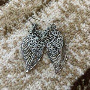 Silver Leaf Dangle Earrings